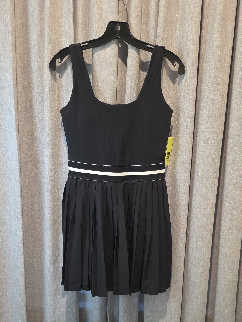 all in motion Black Sleeveless Pleated Mini Dress with Bike Shorts